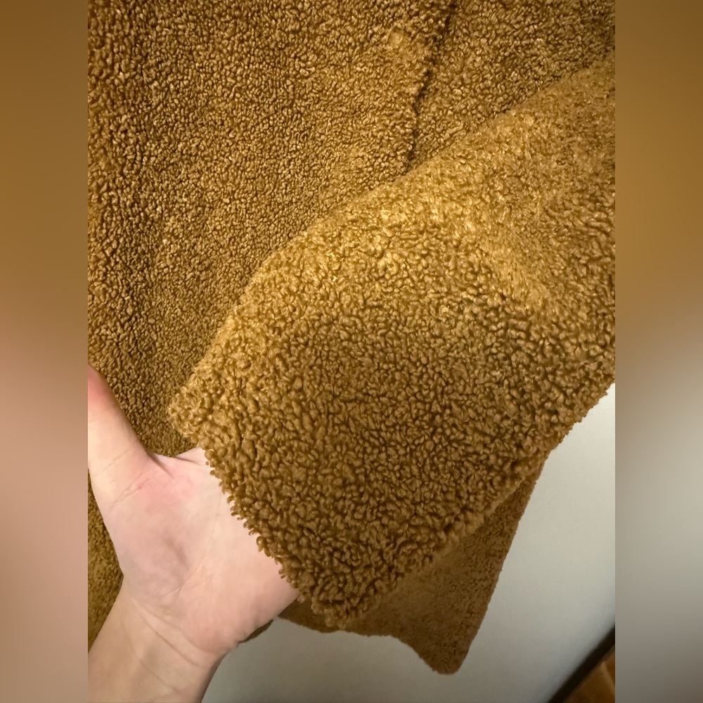 Rachel’s Zoe Women's tan long button up Teddy/sherpa Coat - Picture 5 of 10